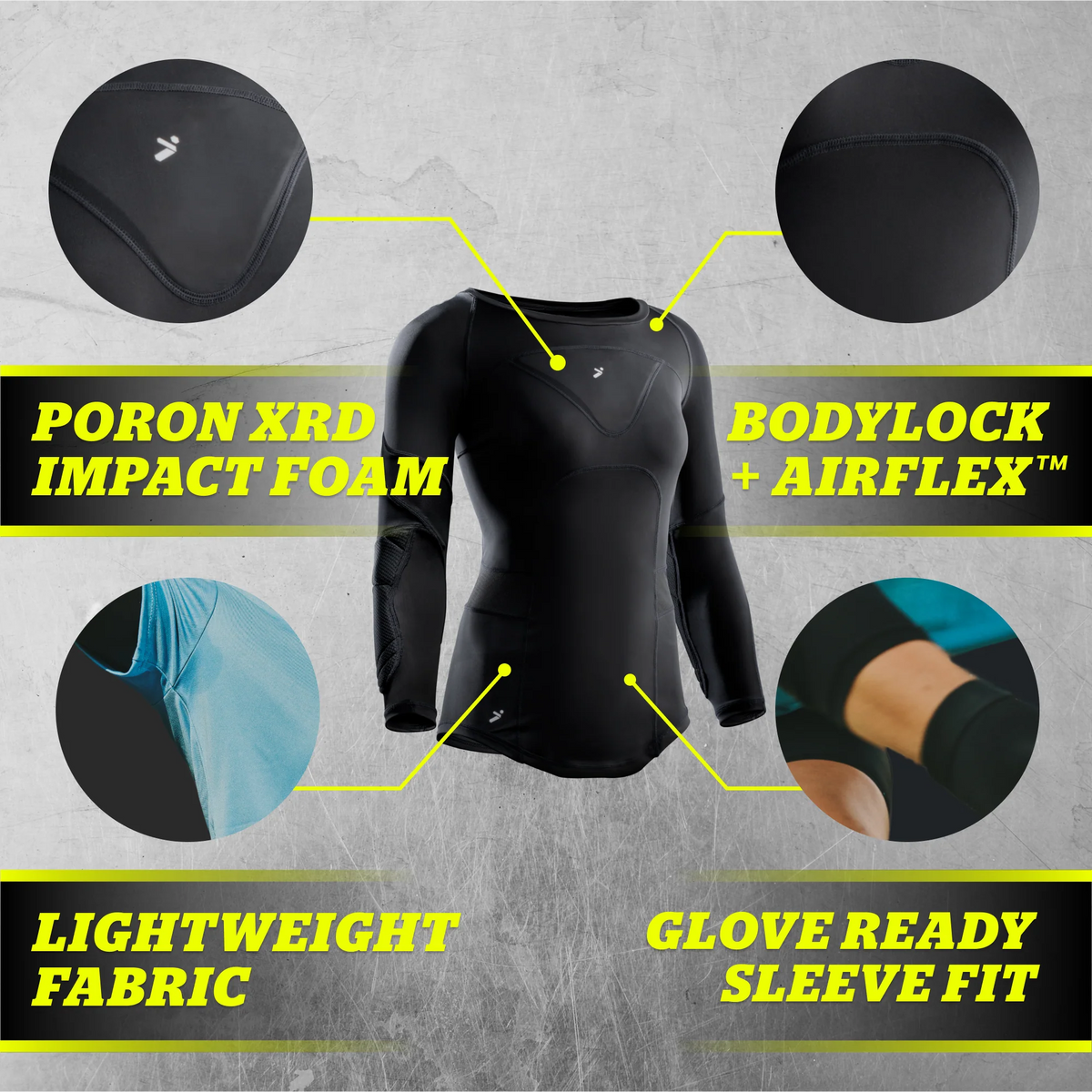 STORELLI WOMEN'S BODYSHIELD GK 3/4 UNDERSHIRT (PADDED)