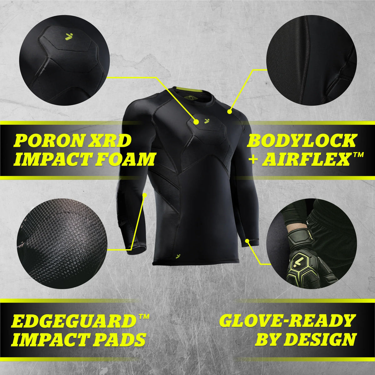 STORELLI BODYSHIELD GK 3/4 UNDERSHIRT JUNIOR (PADDED)